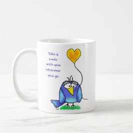 Taza De Café Ceramic Mug - Whimsical Bird with Saying
