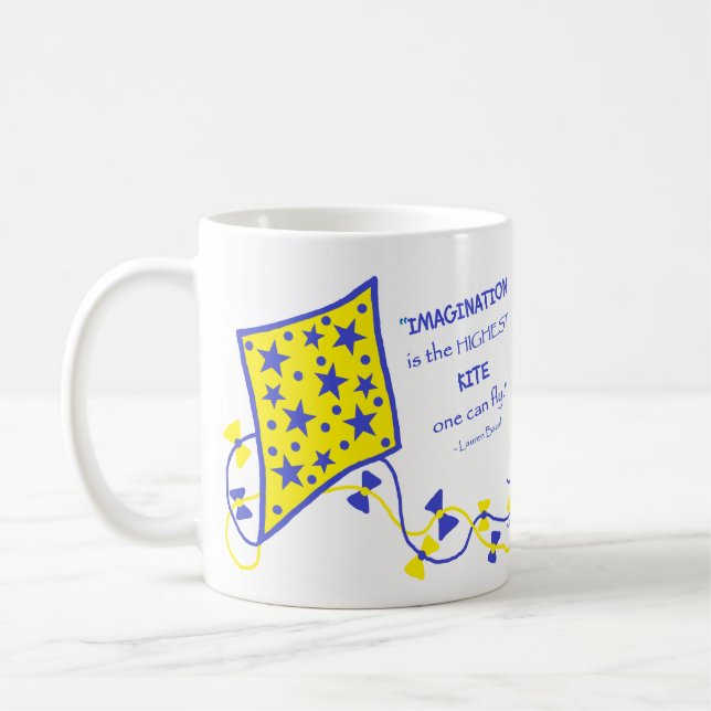 Taza De Café Ceramic Mug - Whimsical Kite with saying (Izquierda)