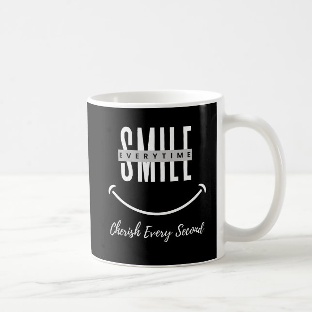 Taza De Café Ceramic mug with positive quote "Smile everytime" (Derecha)