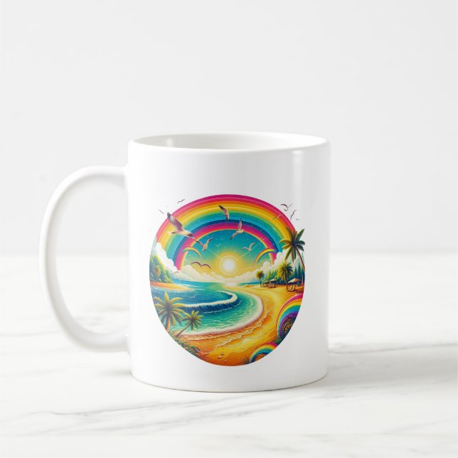 Taza De Café Cerámica Arcoiris Clásica (Izquierda)