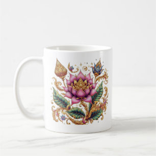 Taza De Café Cerámica clásica de flor de flores de estilo taila
