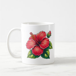 Taza De Café Cerámica clásica de flores de Hibiscus