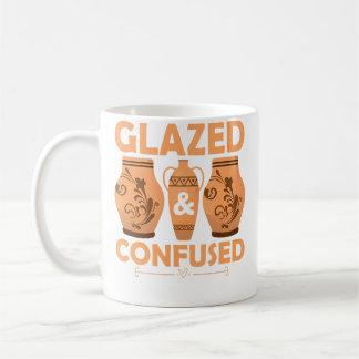 Taza De Café Cerámica de alfarería de artista confundida vidria