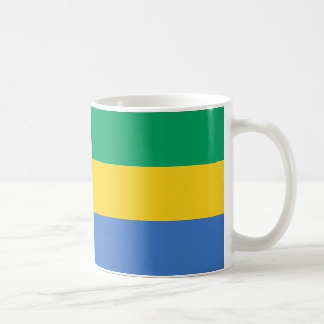 Taza De Café Cerámica de bandera de Gabón (Derecha)