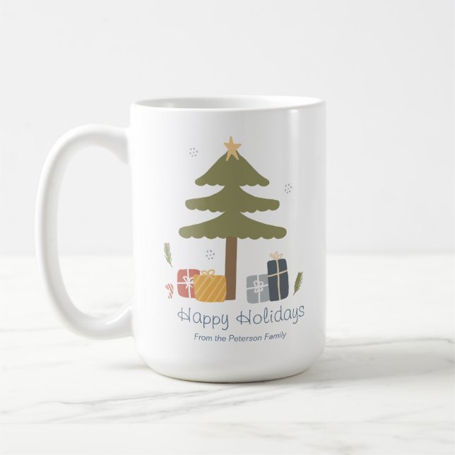 Taza De Café Cerámica de feriado de Navidades nórdicos personal (Izquierda)