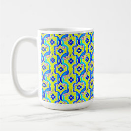 Taza De Café Cerámica del patrón de acuarela floral Art Nouveau