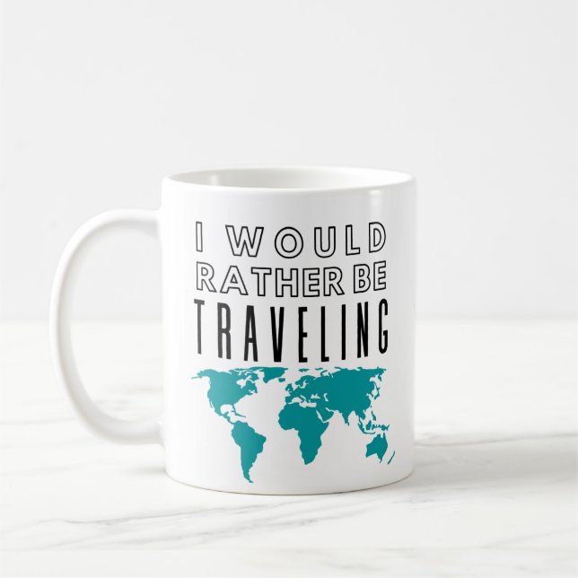 Taza De Café Cerámica Mug - Prefiero viajar (Izquierda)