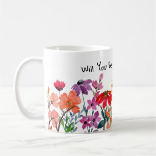 Taza De Café Cerámica Mug Watercolor Flor silvestre regalo chic