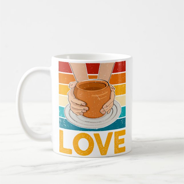 Taza De Café Ceramics Artist - Love Pottery Retro Clay Pottery  (Izquierda)