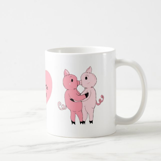 Taza De Café Cerditos besándose (Derecha)