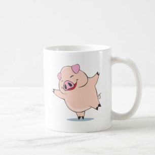 Taza De Café Cerdo alegre del baile
