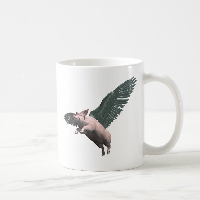 Taza De Café Cerdo Ángel en el cielo (Derecha)