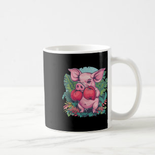 Taza De Café Cerdo Boxeando Con Guantes De Boxeo Kickboxing Caj