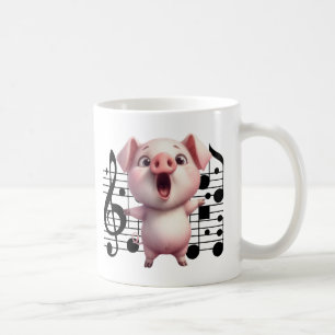 Taza De Café Cerdo cantante - LaLaLaLaLa Buenos Días