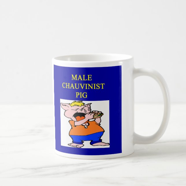 Taza De Café cerdo chauvinista masculino, cerdo chauvinista (Derecha)