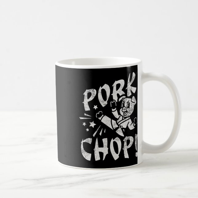Taza De Café Cerdo Chuletón Karate Sarcástico Cerdo  (Derecha)