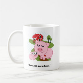 Taza De Café Cerdo Cool Corazón Cálido