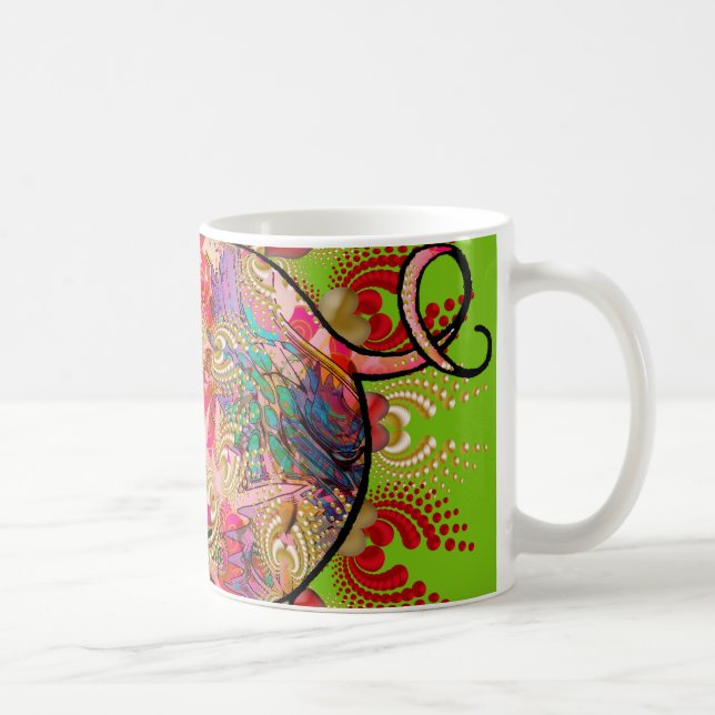 Taza De Café Cerdo cósmico del amor (Derecha)