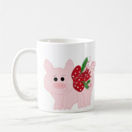 Taza De Café Cerdo de Navidad Humorístico con Frase