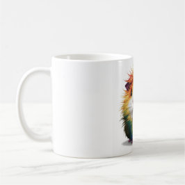 Taza De Café "Cerdo de Willy Guinea: Vibrante cabello arcoiris"