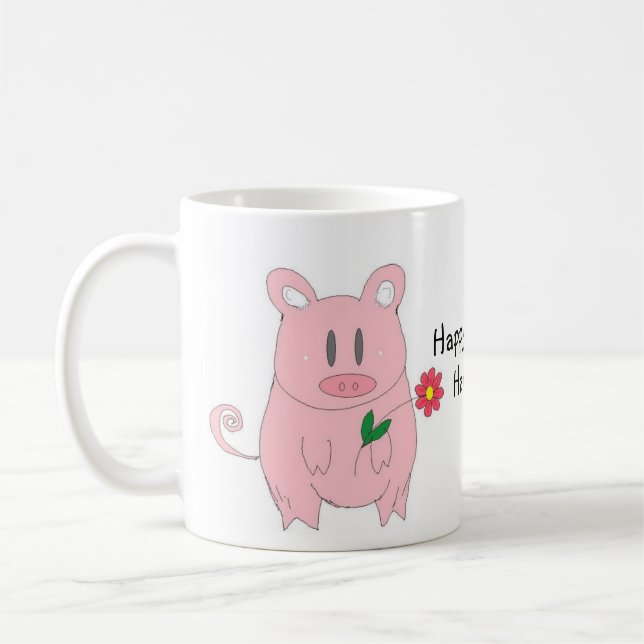Taza De Café Cerdo Divertido (Izquierda)