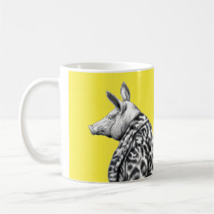 Taza De Café Cerdo en Abrigo de Pieles Jaguar (amarillo retro)
