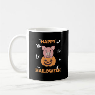 Taza De Café Cerdo En Calabaza Dulces Cerdos Feliz Halloween
