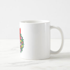 Taza De Café Cerdo en guirnalda del navidad