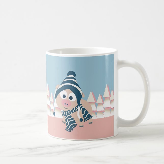 Taza De Café Cerdo en invierno (Derecha)