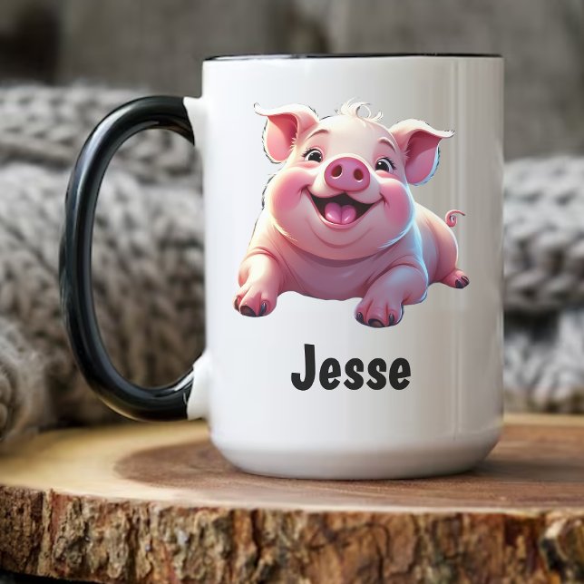 Taza De Café Cerdo feliz (Personalized gift mug)