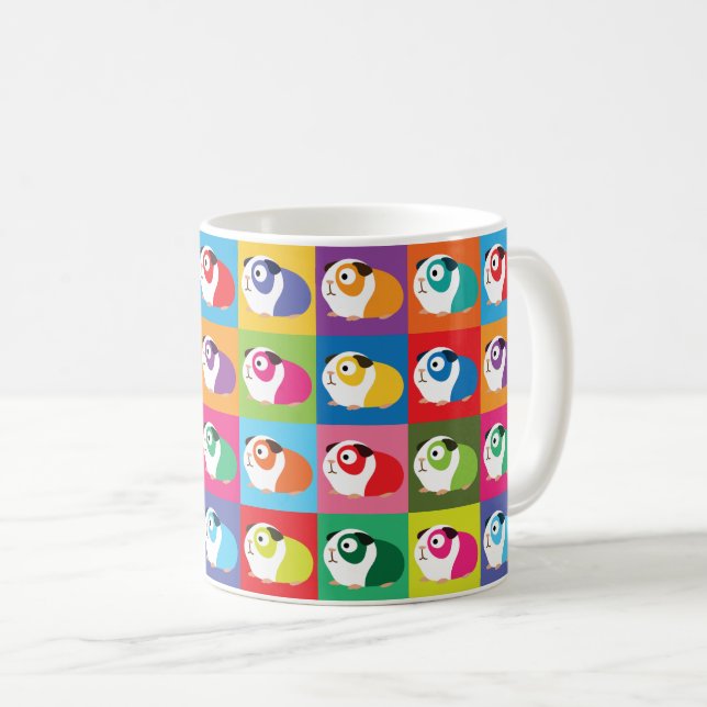 Taza De Café Cerdos de arte pop de Guinea (Anverso derecho)