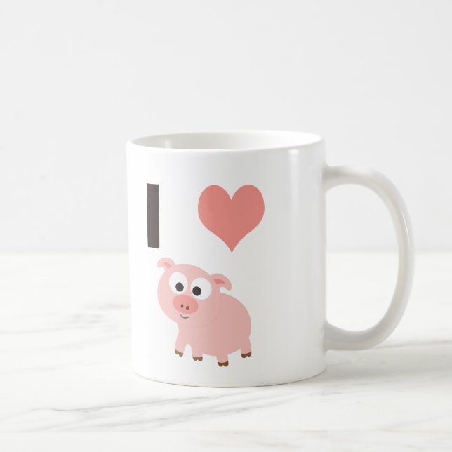 Taza De Café Cerdos de corazón (Derecha)