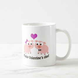 Taza De Café Cerdos de Hoggy Día de San Valentín