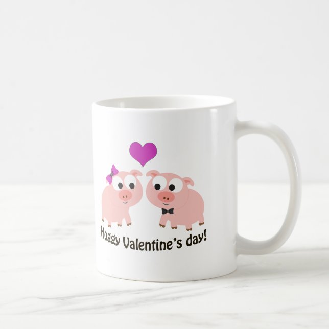 Taza De Café Cerdos de Hoggy Día de San Valentín (Derecha)