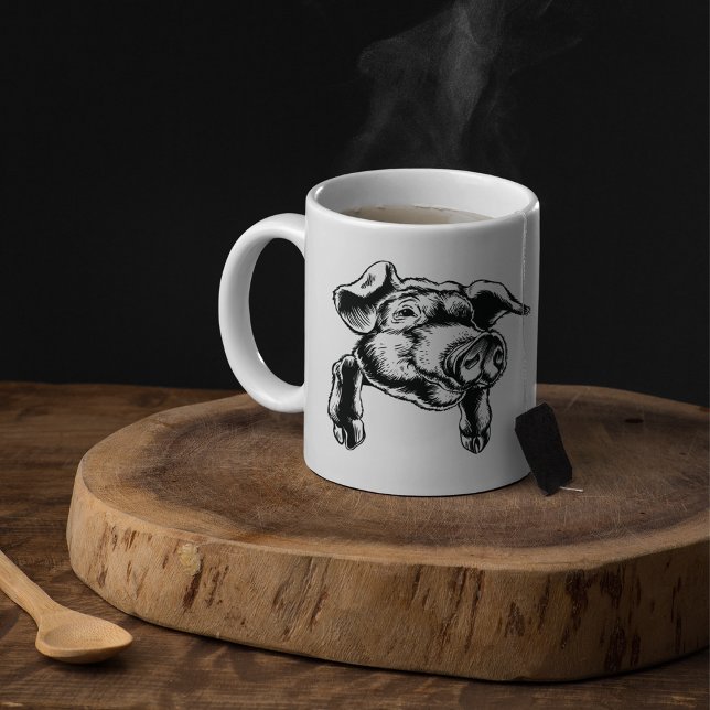 Taza De Café Cerdos Head Ilustracion Coffee Mug (Subido por el creador)