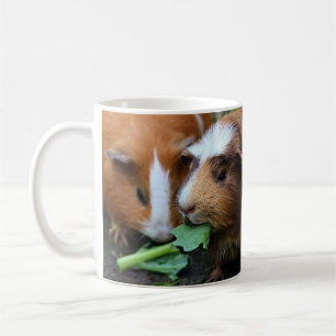 Taza De Café Cerdos rojos, negros y blancos comiendo verduras