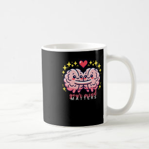 Taza De Café Cerebro lindo con Pegatina cardíaco