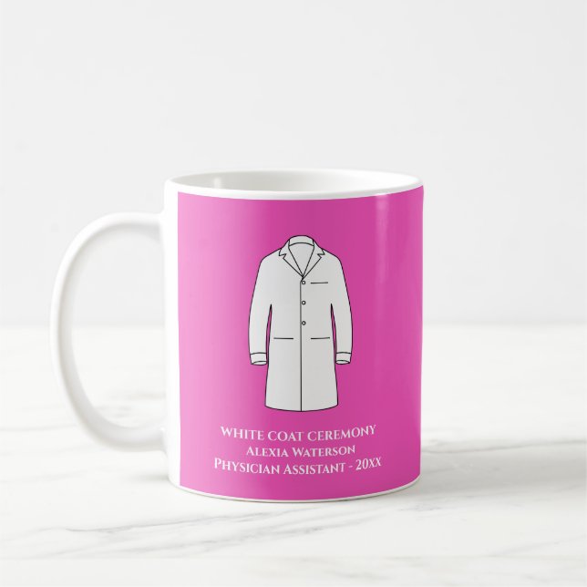Taza De Café Ceremonia de Abrigo Blanco Keepsake Médico Asisten (Izquierda)