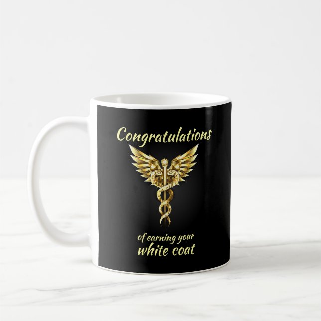 Taza De Café Ceremonia de Cocina Blanca Oro Médico (Izquierda)