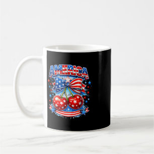 Taza De Café cereza de América estrellas de lazo rayas usa juli