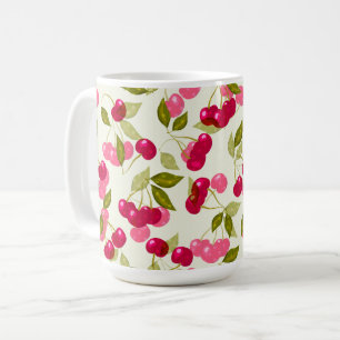 Taza De Café Cereza roja madura .