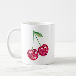 Taza De Café Cerezas de Bola de Discoteca Estética Retro | Cere