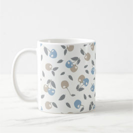 Taza De Café Cerezas de playa boho - estampado de frutas azul b