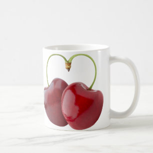 Taza De Café Cerezas en forma de corazón