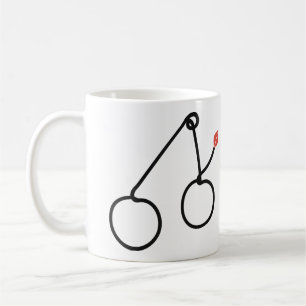 Taza De Café Cerezas minimalistas en arte de una sola línea con