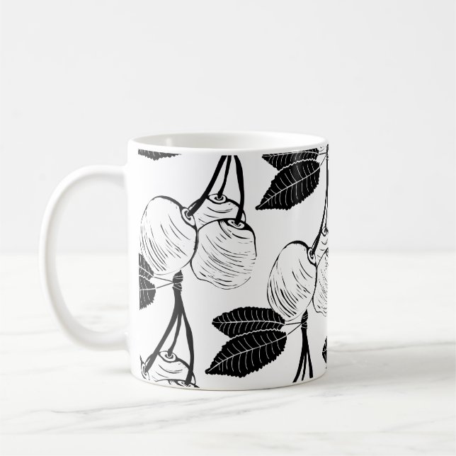 Taza De Café Cerezas para té café Mug (Izquierda)