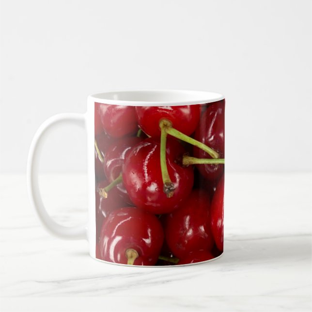 Taza De Café Cerezas Rojas Jugosas (Izquierda)
