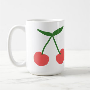 Taza De Café Cerezas Rojas Lindas Regalo de Frutas Minimalista