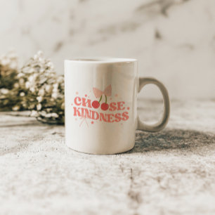 Taza De Café Cerezas y Lazo 'Elige la Amabilidad' Coqueta Linda