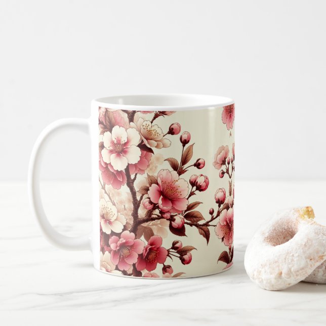 Taza De Café Cerezo en flor (Con donut)